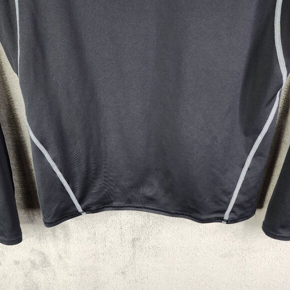 Mens Black Under Armour HeatGear Compression Shirt Long Sleeve Crew Neck Size L - Picture 3 of 11